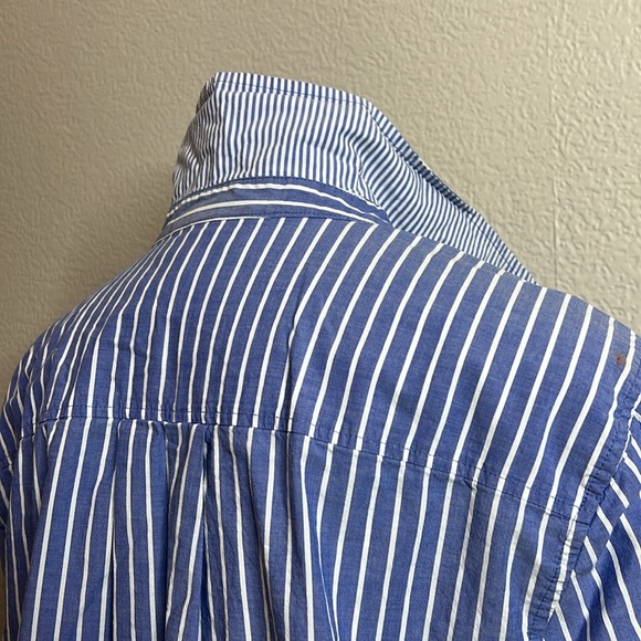 Lane Bryant Blue Striped Button-Up Shirt - Size 16 - Picture 6 of 7
